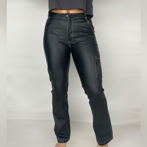 THE KRIPT Youth Cargo Pant White Thread Lining Straight Leg High Rise Dolls Kill